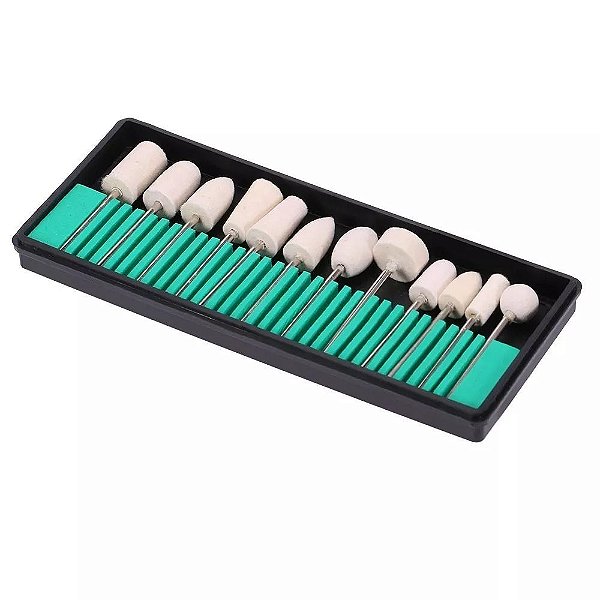Kit 12 Brocas Polidoras para Micromotor