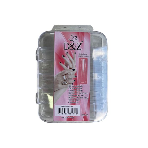 Tips Unhas Alongamento Gel D&Z Extra Longa Bailarina 100pcs