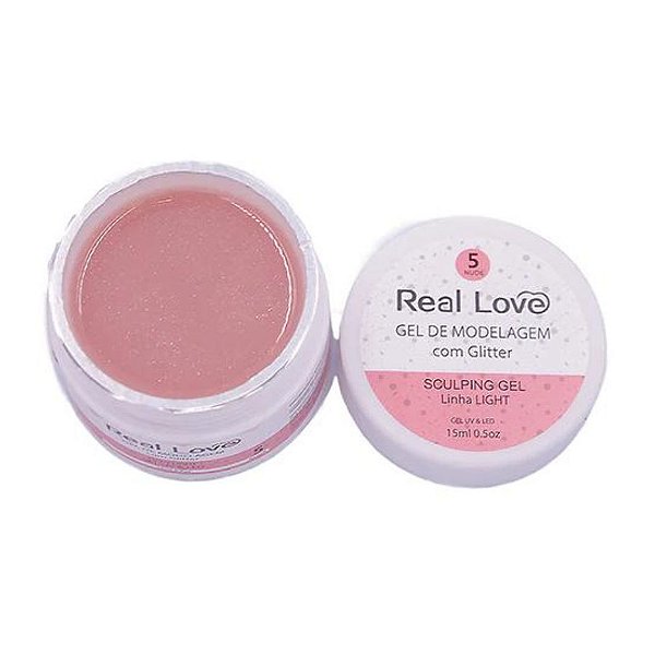 Gel de Modelagem Real Love com Glitter – 5 Nude 15ml