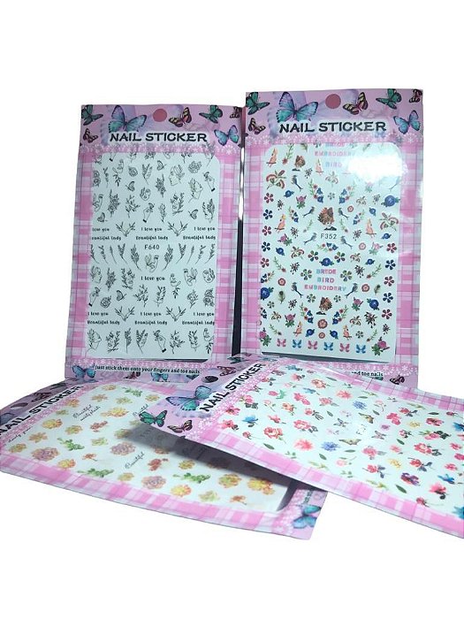 cartela grande adesivos de unha decoração