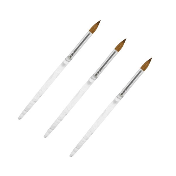 Kit 3 Pincel Kolinsky Acrílico Profissional nº 10