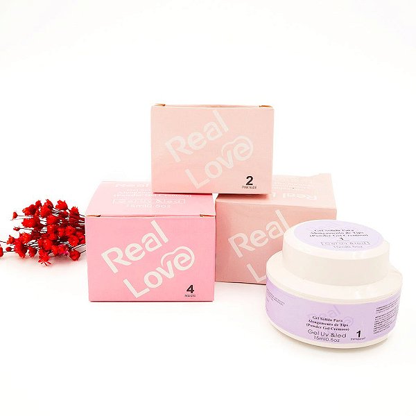 Gel Sólido De Alongamento Para Tips real love Gel Cremoso 3