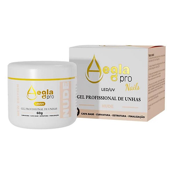 Gel de Unhas LED UV Aegla Pro 60g Nude Profissional