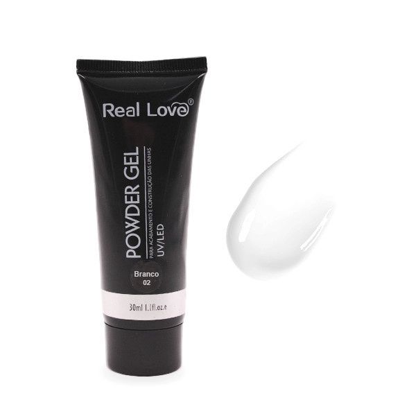 polygel real love powder gel white 02 30ml branco