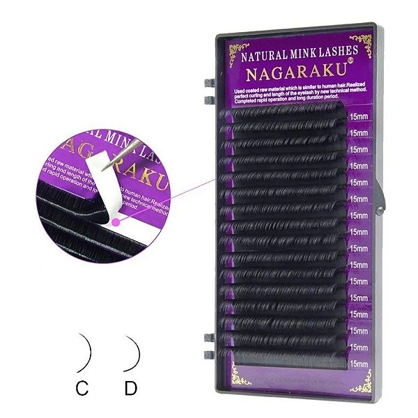 cilios fio a fio nagaraku 15mm 0.07D original com nf