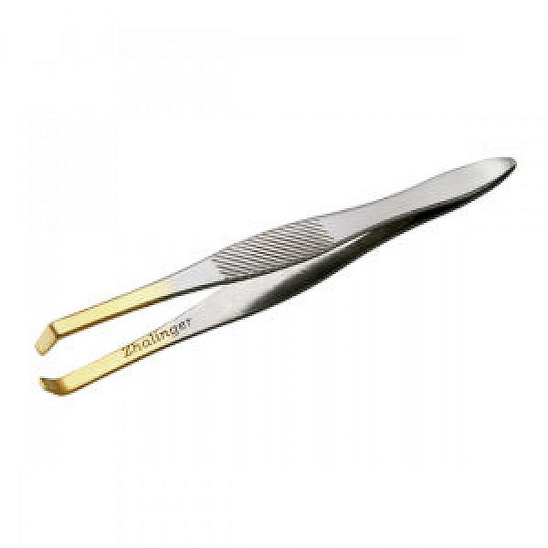 Pinça Ponta Dourada  Chanfrada Para Sombracelha Santa Clara