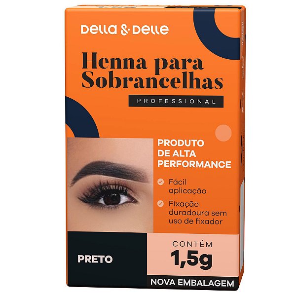 henna para sobrancelhas 1,5g preto della e delleç
