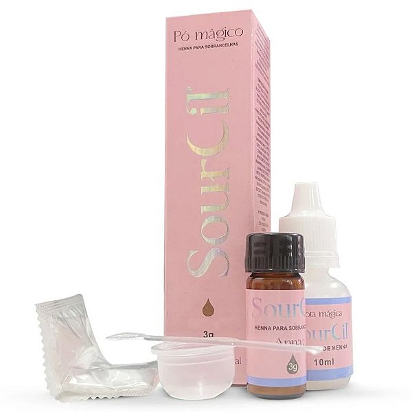 HENNA SOURCIL PÓ MÁGICO CASTANHO MÉDIO VEGANA 3G