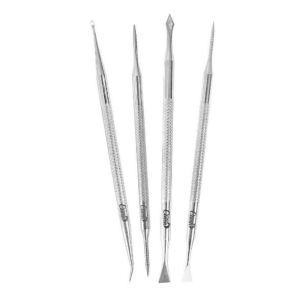 CONJUNTO MISTO DE INOX PARA MANICURE COM 4 PEÇAS SANTA CLARA