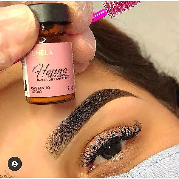 Kit Henna para sobrancelhas Menela 2,5g  CASTANHO MÉDIO