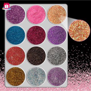 Mix glitter ultra fino cores com 12 decoração variadas