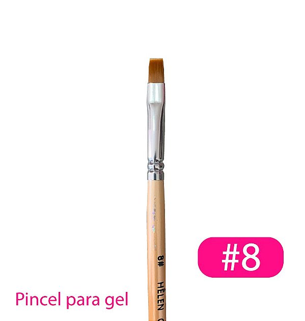 pincel helen color reto 8# colorido unha em gel roxo e rosa