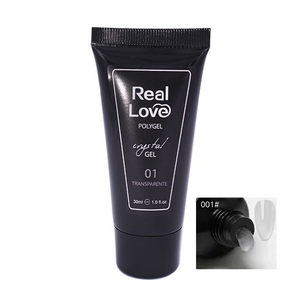 polygel real love crystal gel clear 01 30ml transparente