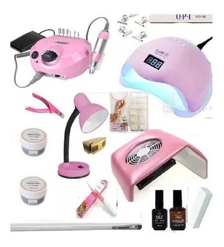 Kit Unha Completo Unha Fibra Gel.acrigel Motor 30000 Rpmç