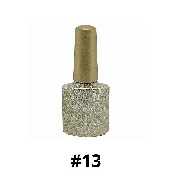 Esmalte Em Gel Helen Color 10 ml 13 dourado glitter