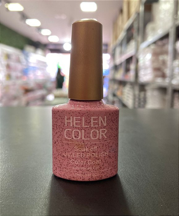 Esmalte Em Gel Helen Color 10 ml 21 rosa com glitter