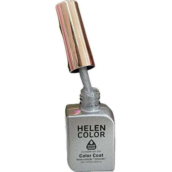 esmalte em gel helen color coleção conexão 12ml 34 prata com glitter