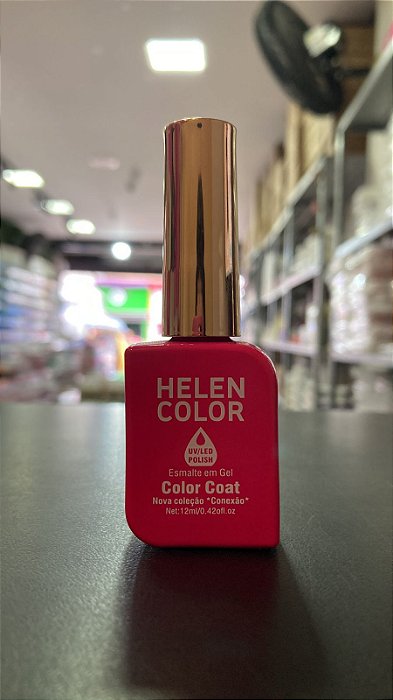 esmalte em gel helen color coleção conexão 12ml 130 rosa pink