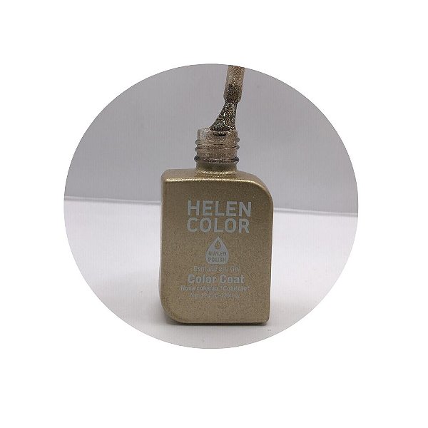 esmalte em gel helen color coleção conexão 12ml 18 dourado com glitter