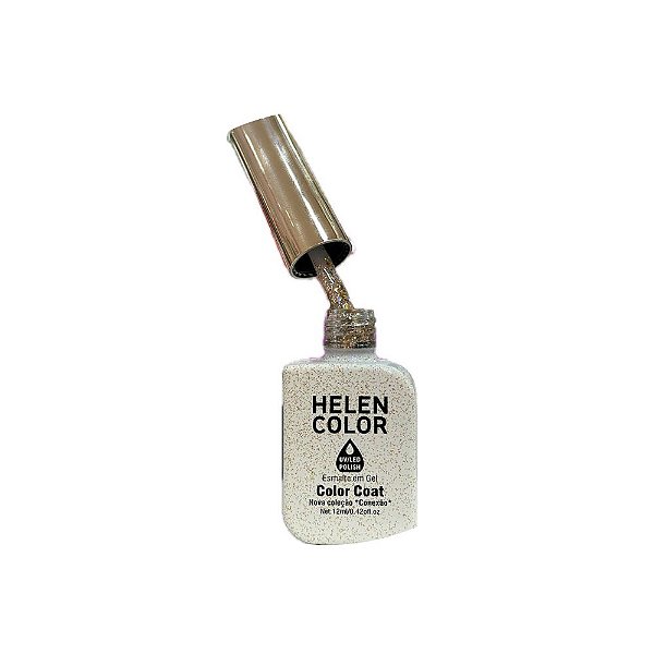 esmalte em gel helen color coleção conexão 12ml 01 dourado com gliter