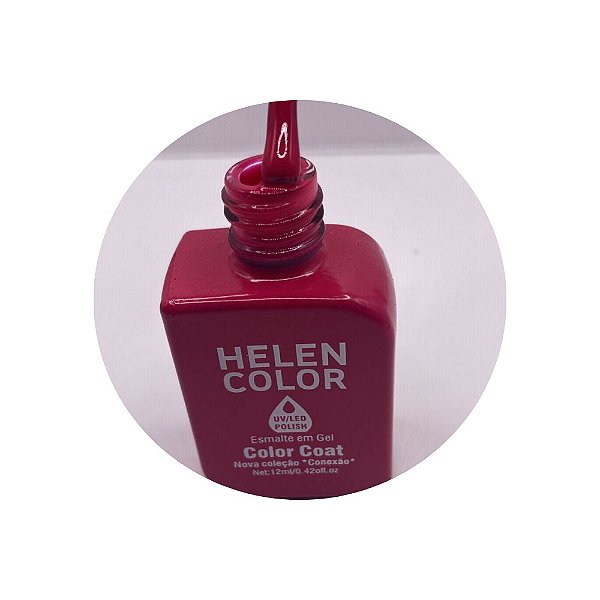 esmalte em gel helen color coleção conexão 12ml 104 pink escuro