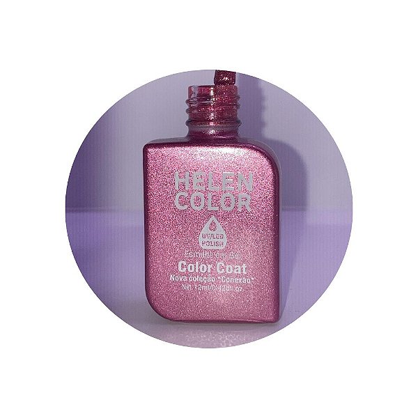 esmalte em gel helen color coleção conexão 12ml 43 rosa com glitter