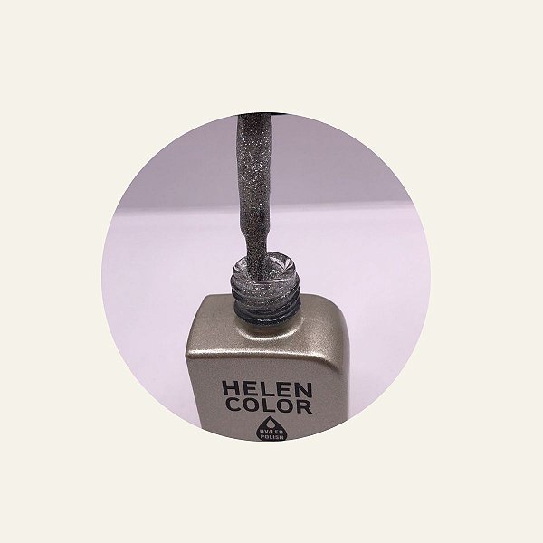 esmalte em gel helen color coleção conexão 12ml 13 prata com glitter