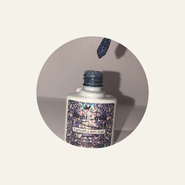 ESMALTE EM GEL COM GLITTER REAL LOVE REFLETIVO 009 ROXO