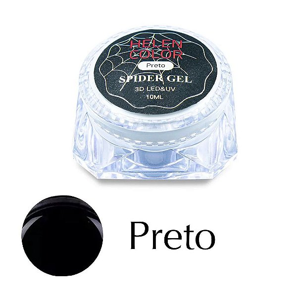 spider gel preto decoração unhas