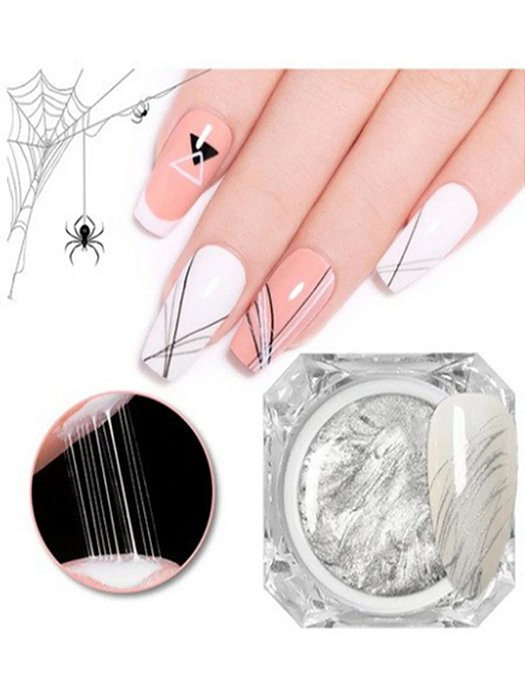 spider gel helen color decoração unha prateado