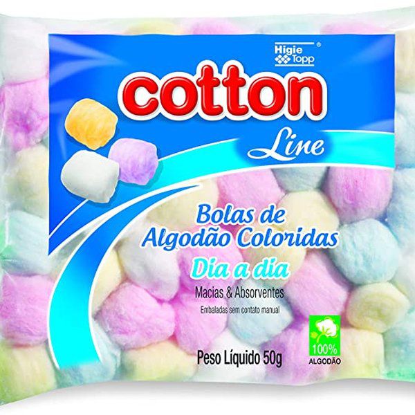 Algodão Bola Colorida 50g Cotton