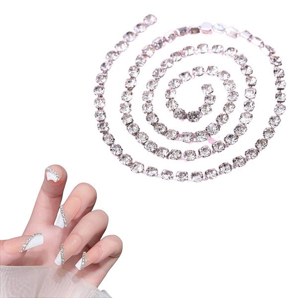 HXZL-001 Corrente de Strass furta cor Decoraçao nails