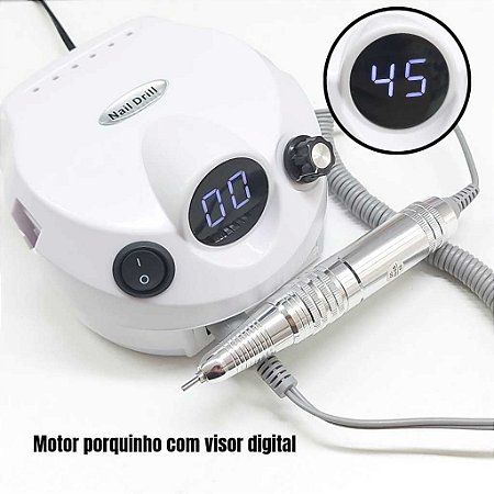 Micro Motor Porquinho com visor lixadeira alongamento nail drill
