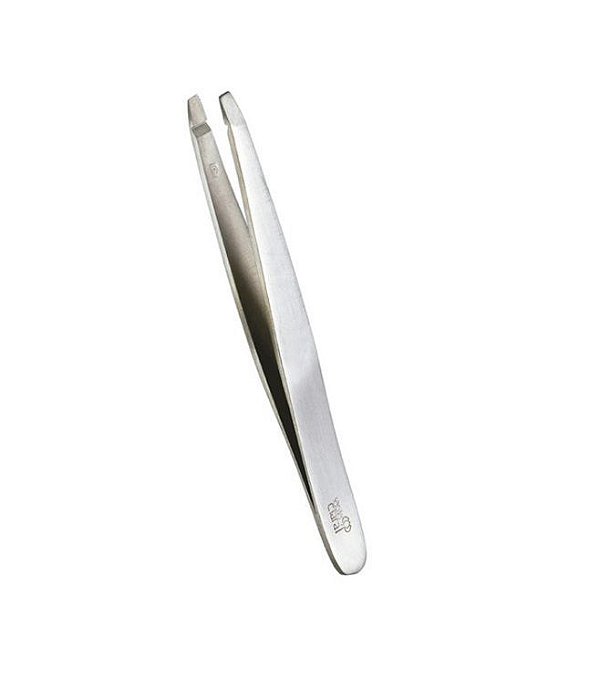 pinça em aço inox com a ponta reta para sobrancelhas