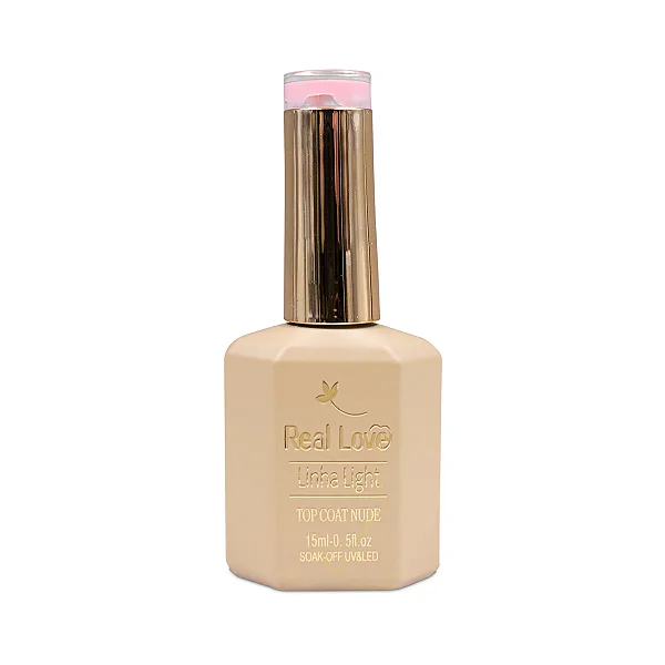 Top Coat pink nude Real Love 15ml Linha Light