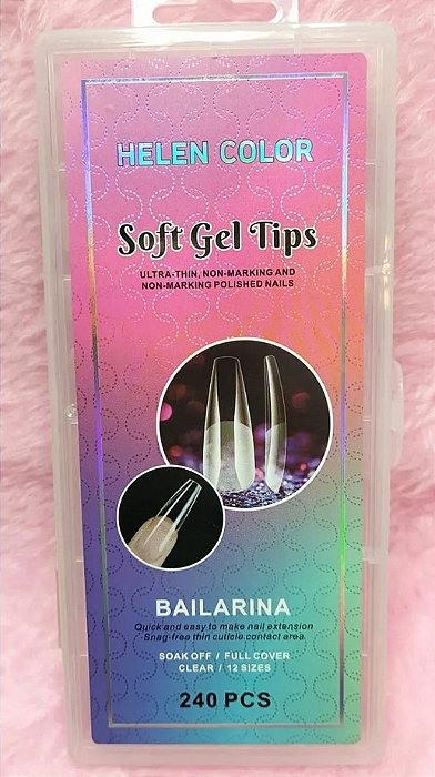 soft gel tips helen color postiça realista 240