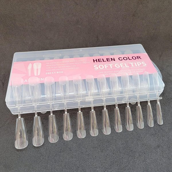 soft gel tip helen color bailarina transparente240 unidades