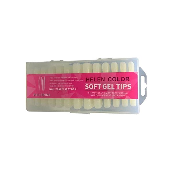 Soft Gel Unha Postiça Leitosa 240 Unidades Bailarina