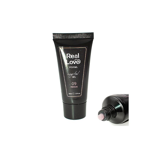 polygel real love crystal gel 09 30ml Alongamento c/ glitter