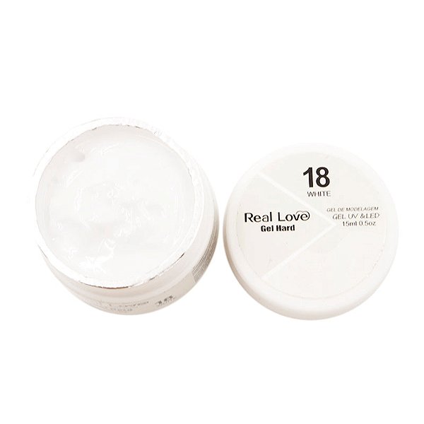 gel de unha real love 18 white branco hard 15 ml