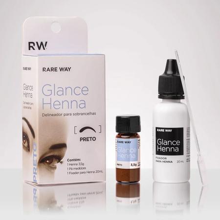 KIT GLANCE HENNA PRETO 3,5 G - DELINEADOR DE SOBRANCELHAS