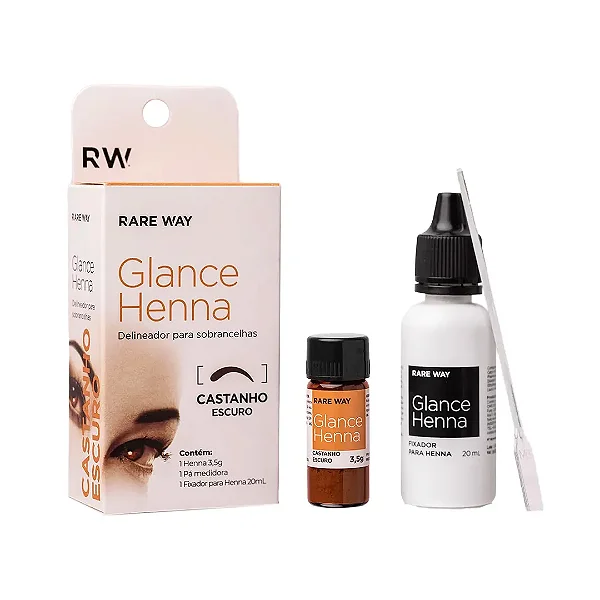 KIT GLANCE HENNA CASTANHO ESCURO 3,5 G - DELINEADOR DE SOBRANCELHAS