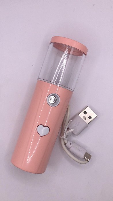 aparelho vaporizador nano mister spray rosa coração