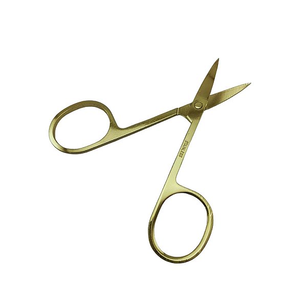 Tesoura Tesourinha Unha Sobrancelha Cílios real love Dourada