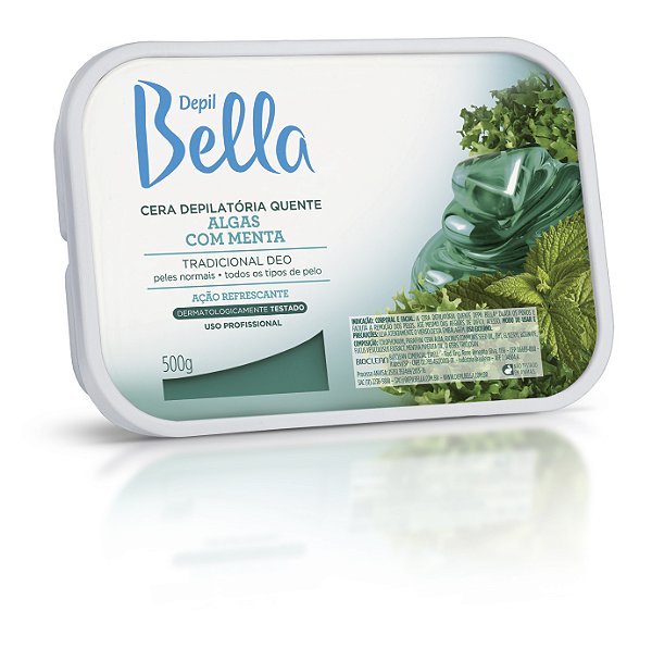 Depil Bella Algas Com Menta - Cera Depilatória Quente 500g