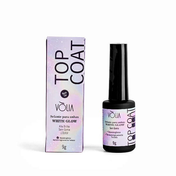 Top Coat White Glow Selante Para Unhas Volia 9g