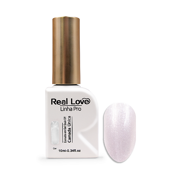 Esmalte em Gel Camada Única Linha Pro 10ml - Real Love 02 cintilante branco