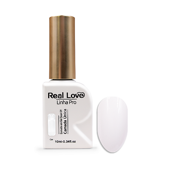 Esmalte em Gel Camada Única Linha Pro 10ml - Real Love 05 branco