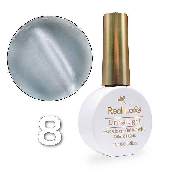 Esmalte em Gel Olho de Gato Real Love 10ml Linha Light 08
