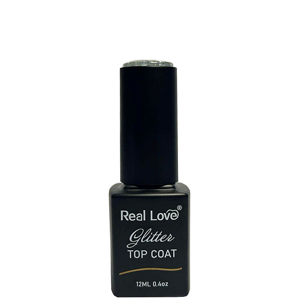 Top Coat Glitter Flocado Real Love Efeito Folha de Ouro 12ml Dourado